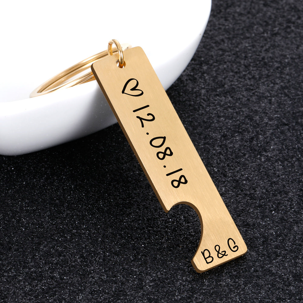 Customized Couples Keychain Boyfriend Girlfriend Keyring Husband Anniversary Valentine Day Gift - Crea Muze