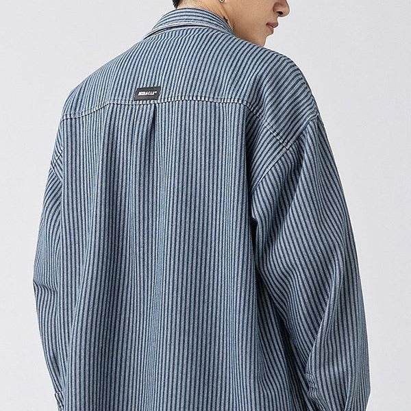 Denim Shirt Men's Shirt Early Outdoor Casual Blue Overalls - Crea Muze