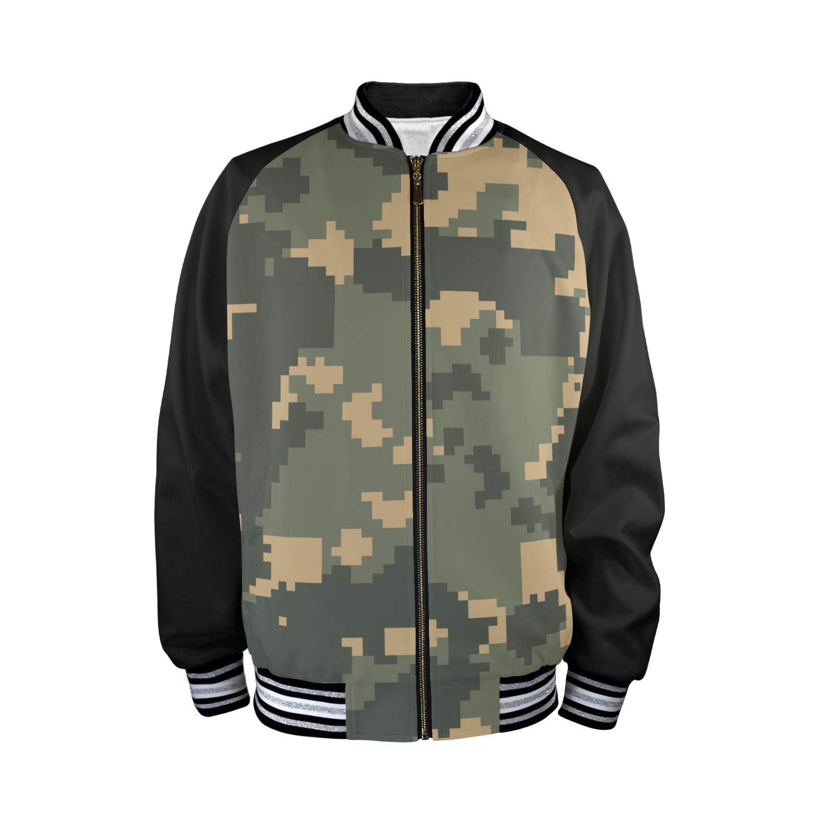 New Men's Striped Trim Bomber Jacket