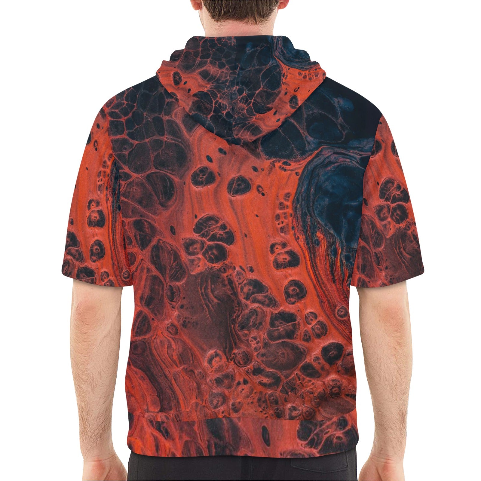Men's Short Sleeve Fleece Hoodie (H54)