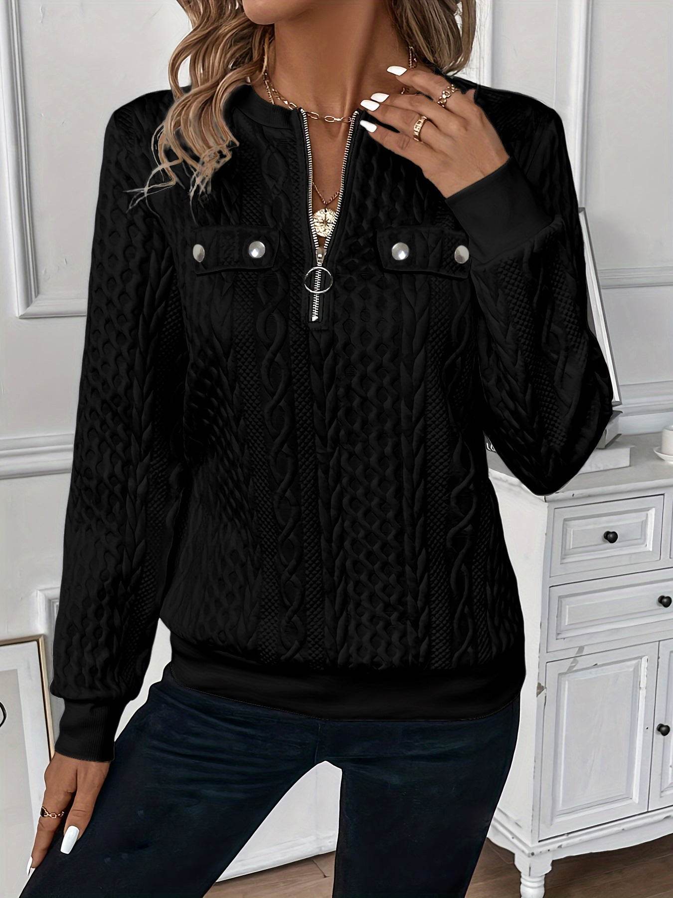 🧥 Veste courte zippée – Femme, manches longues - Crea Muze
