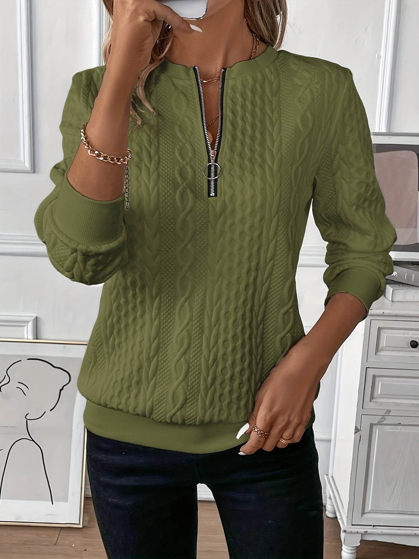 🧥 Veste courte zippée – Femme, manches longues - Crea Muze