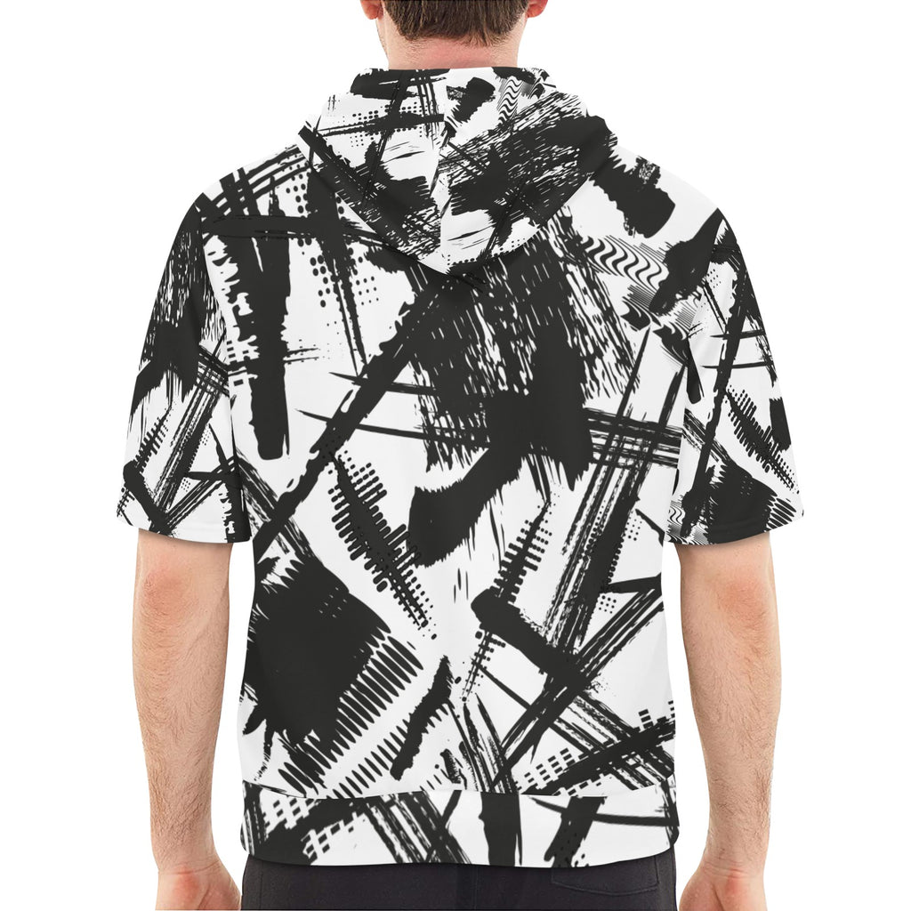 Men's Short Sleeve Fleece Hoodie (H54) - Crea Muze