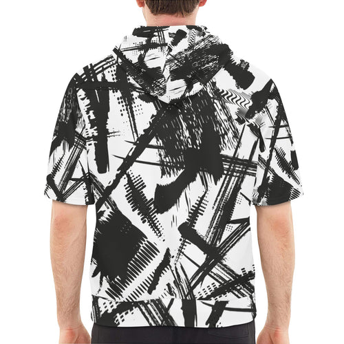 Men's Short Sleeve Fleece Hoodie (H54) - Crea Muze