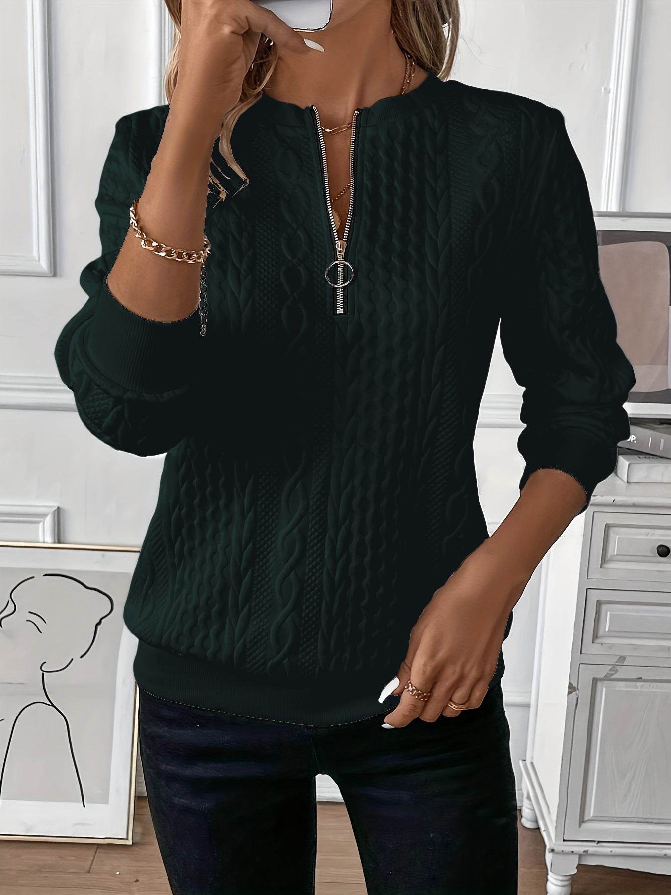 🧥 Veste courte zippée – Femme, manches longues - Crea Muze
