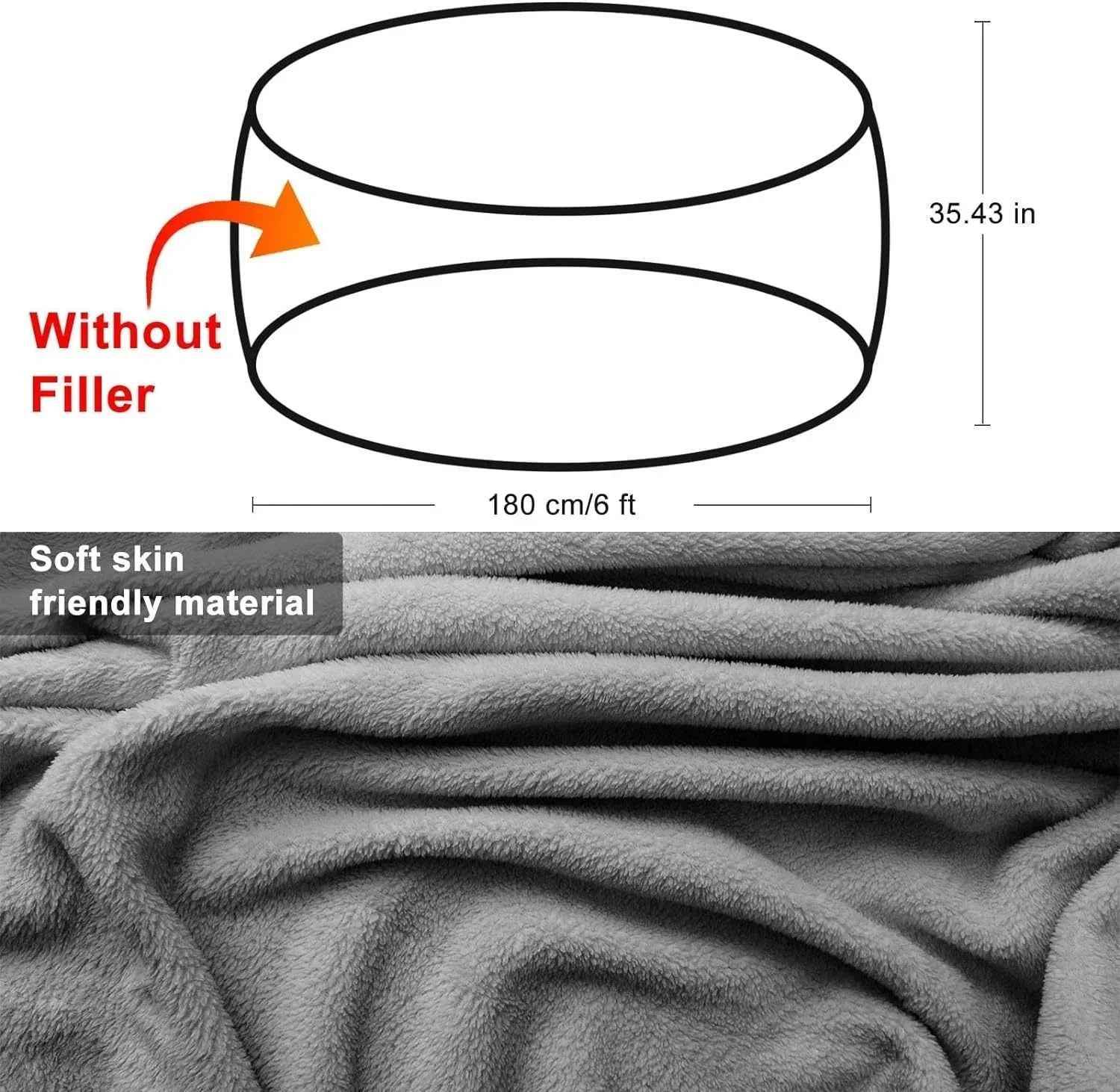 Bag Chair Coverit Was Only A Cover, Not A Full Bean Bag Chair Cushion,Big Round Soft Fluffy PV Velvet Sofa Bed Cover, Living Room Furniture, Lazy Sofa Bed Cover,5ft Black - Crea Muze