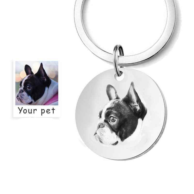 Custom Engrave Pet Name Photo Keychain - Crea Muze