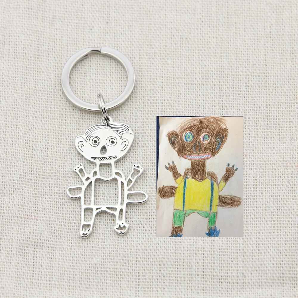 Custom Kids Drawing Painting Necklace Stainless Stee Personalized Children Artwork Pendant For Kids Mom Family Jewelry Gifts - Crea Muze
