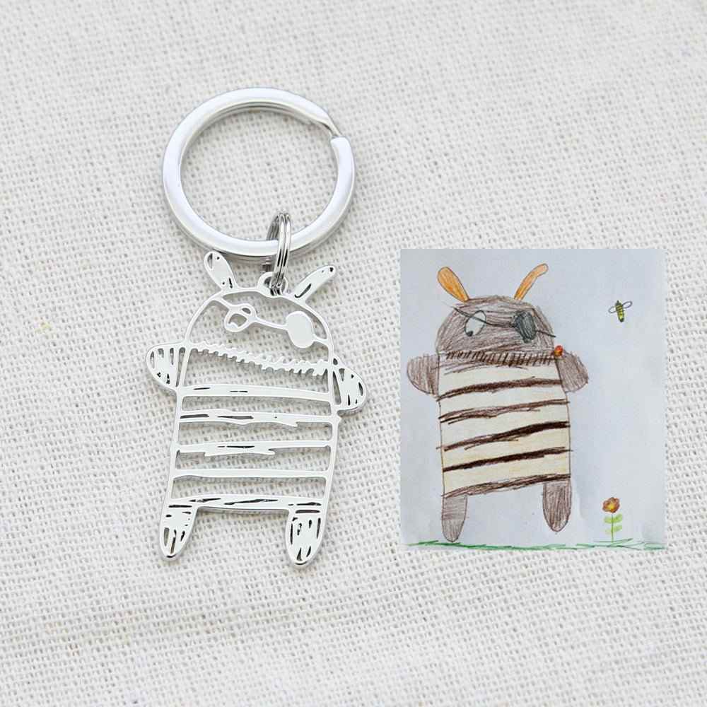 Custom Kids Drawing Painting Necklace Stainless Stee Personalized Children Artwork Pendant For Kids Mom Family Jewelry Gifts - Crea Muze