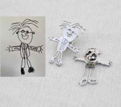 Custom Kids Drawing Painting Necklace Stainless Stee Personalized Children Artwork Pendant For Kids Mom Family Jewelry Gifts - Crea Muze