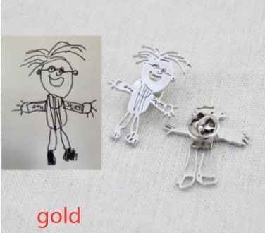 Custom Kids Drawing Painting Necklace Stainless Stee Personalized Children Artwork Pendant For Kids Mom Family Jewelry Gifts - Crea Muze