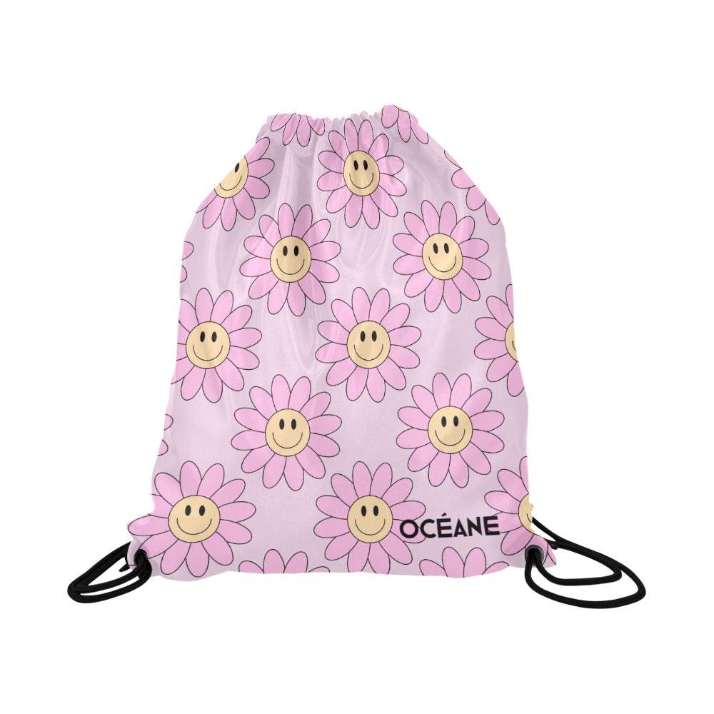 Sac à cordons rétro pop – Smiley & Fleurs Colorées - Crea Muze