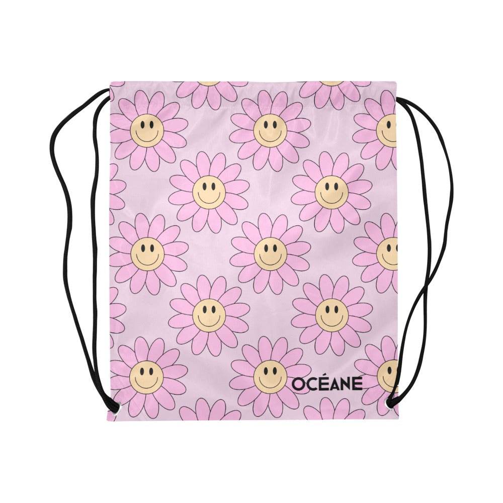 Sac à cordons rétro pop – Smiley & Fleurs Colorées - Crea Muze