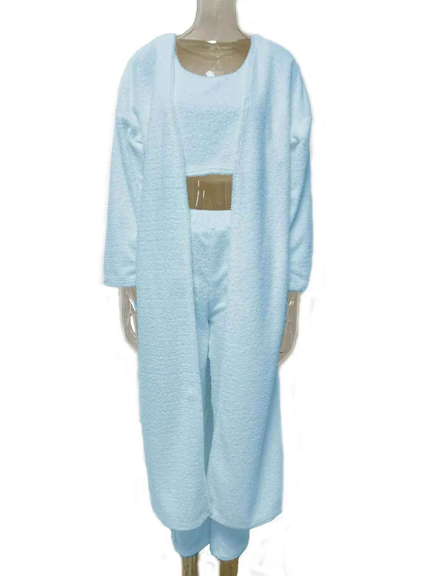 3-Piece Fuzzy Fleece Loungewear Set - Crea Muze