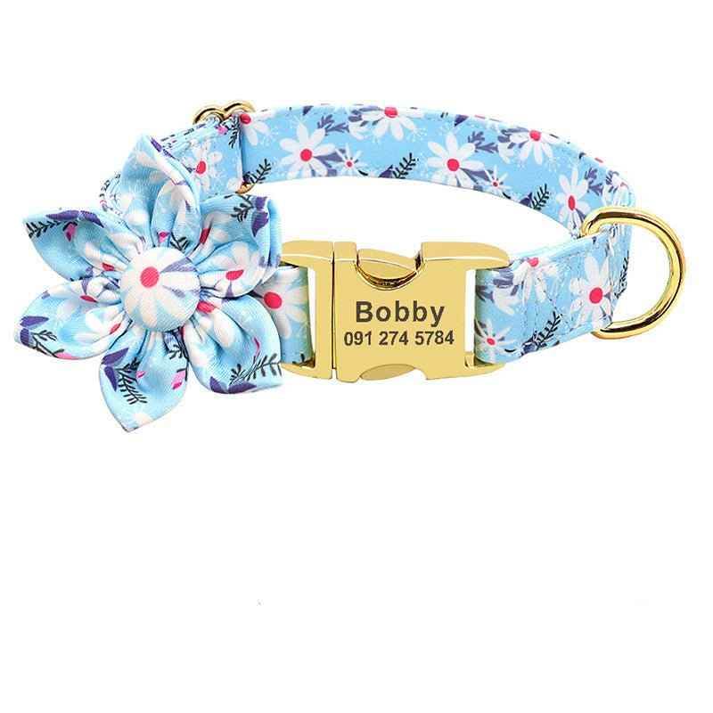 Fashion Printed Dog Collar Personalized Nylon Dog Collar Custom Pet Puppy Cat Collars Engraved ID Tag Collars Dog Accessories - Crea Muze
