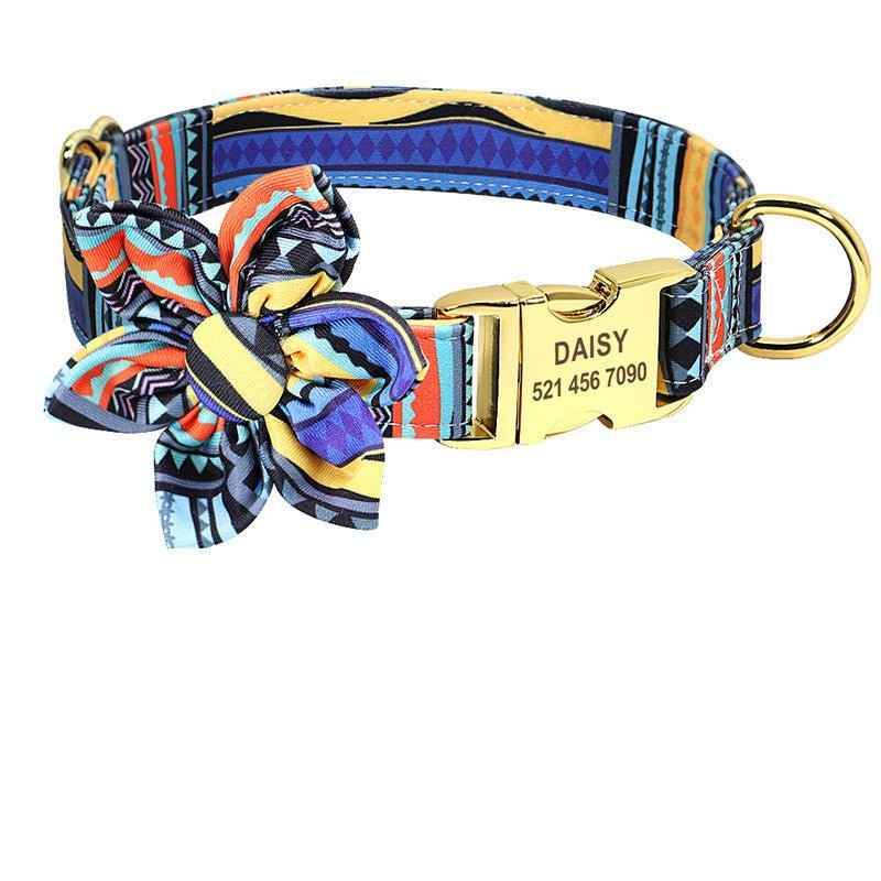 Fashion Printed Dog Collar Personalized Nylon Dog Collar Custom Pet Puppy Cat Collars Engraved ID Tag Collars Dog Accessories - Crea Muze