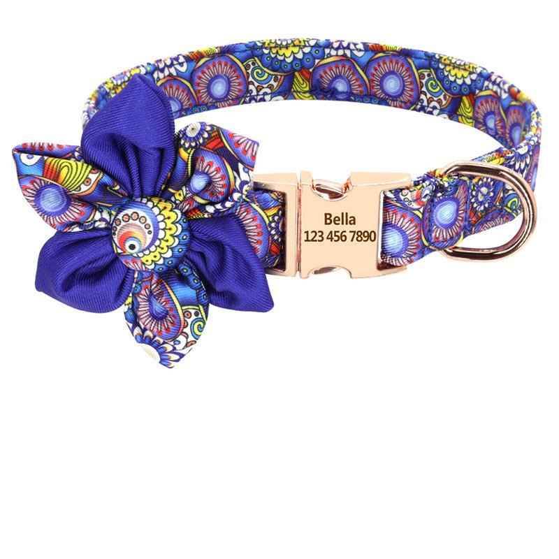 Fashion Printed Dog Collar Personalized Nylon Dog Collar Custom Pet Puppy Cat Collars Engraved ID Tag Collars Dog Accessories - Crea Muze