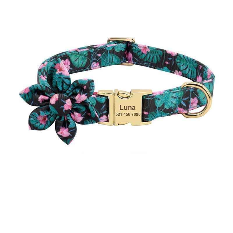 Fashion Printed Dog Collar Personalized Nylon Dog Collar Custom Pet Puppy Cat Collars Engraved ID Tag Collars Dog Accessories - Crea Muze