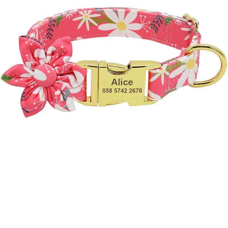 Fashion Printed Dog Collar Personalized Nylon Dog Collar Custom Pet Puppy Cat Collars Engraved ID Tag Collars Dog Accessories - Crea Muze