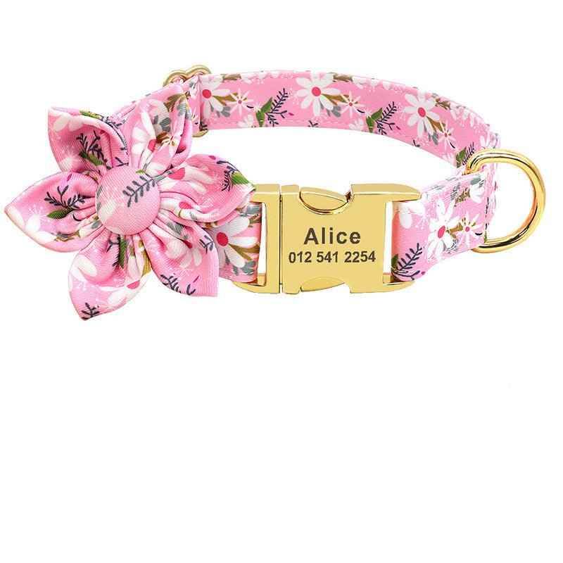 Fashion Printed Dog Collar Personalized Nylon Dog Collar Custom Pet Puppy Cat Collars Engraved ID Tag Collars Dog Accessories - Crea Muze