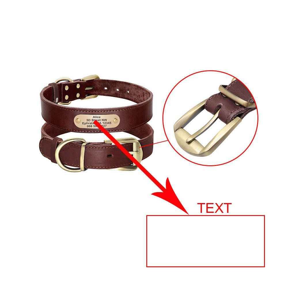 Personalized Dog Collars with Nameplate ID Tags for Medium Large Dogs - Crea Muze