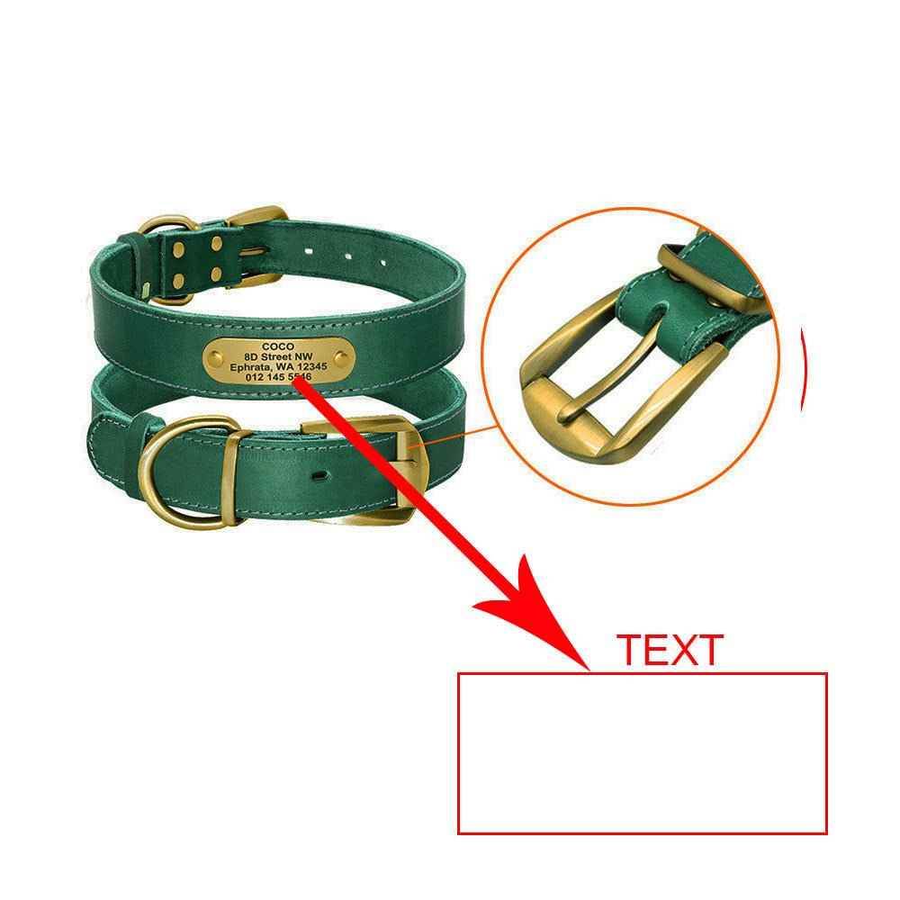 Personalized Dog Collars with Nameplate ID Tags for Medium Large Dogs - Crea Muze