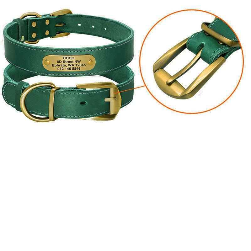 Personalized Dog Collars with Nameplate ID Tags for Medium Large Dogs - Crea Muze