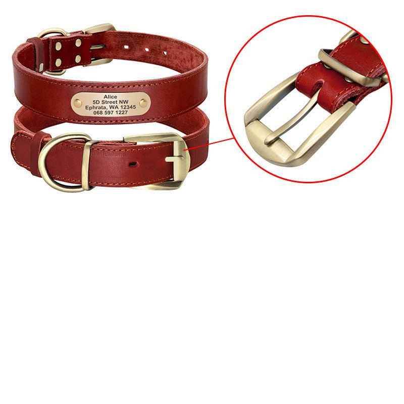 Personalized Dog Collars with Nameplate ID Tags for Medium Large Dogs - Crea Muze