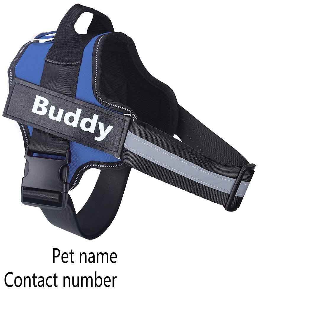 Personalized Dog Harness NO PULL Reflective Breathable Adjustable Pet Harness Vest For Small Large Dog Custom Patch Pet Supplies - Crea Muze