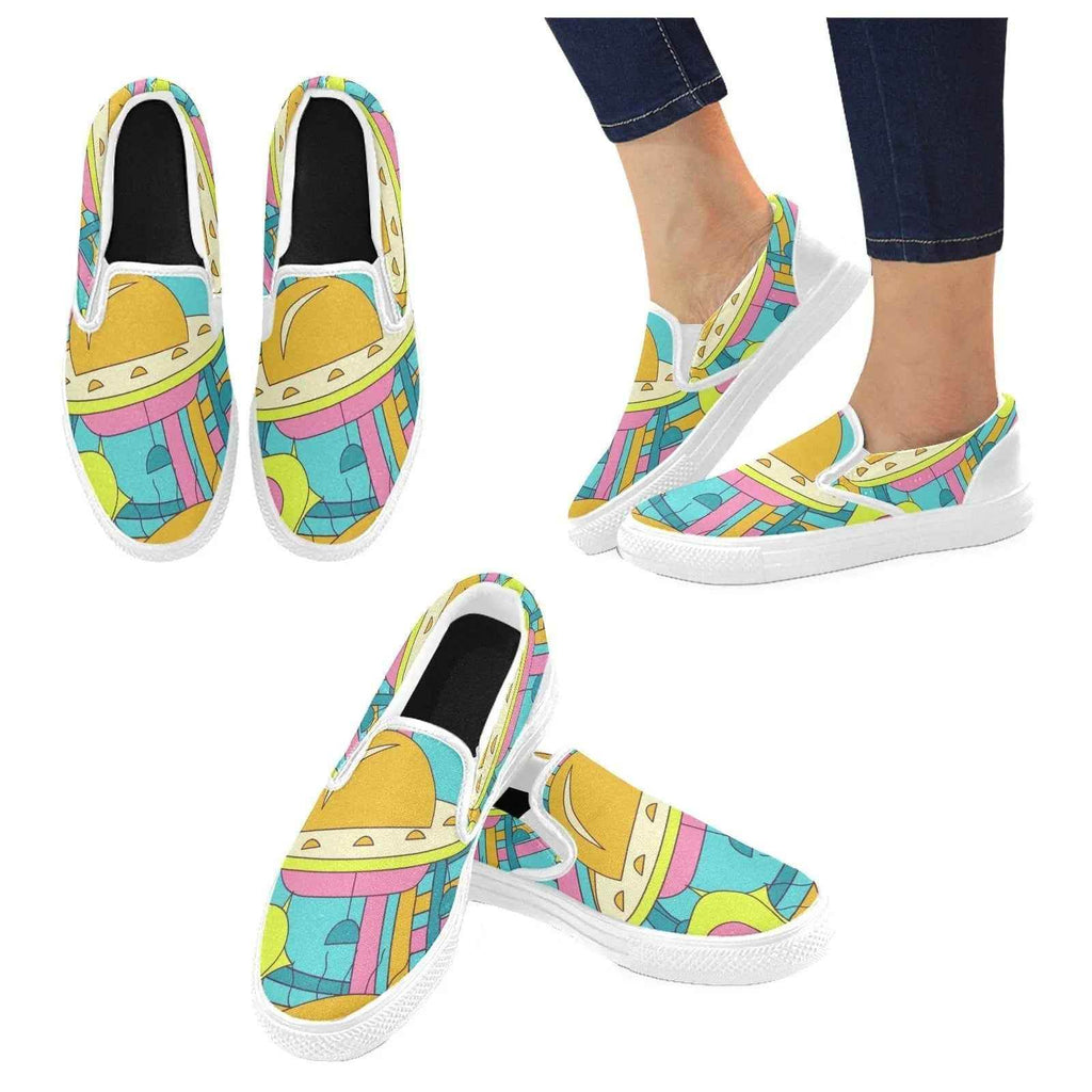 Slip-on Canvas Women's Shoes (Model 019) (Two Shoes With Different Printing) - Crea Muze