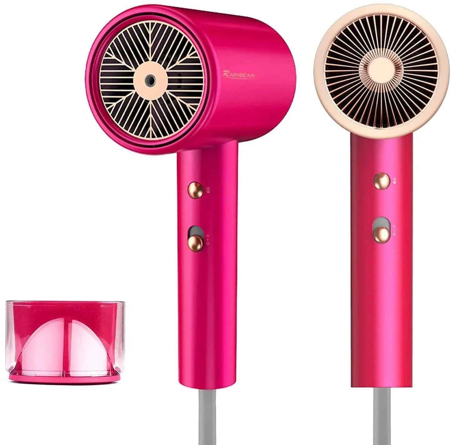 Water Ionic Hair Dryer, 1800W Blow Dryer With Magnetic Nozzle 2 Speed And 3 Heat Settings Powerful Low Noise Fast Drying Travel Hair Dryer For Home Travel - Crea Muze